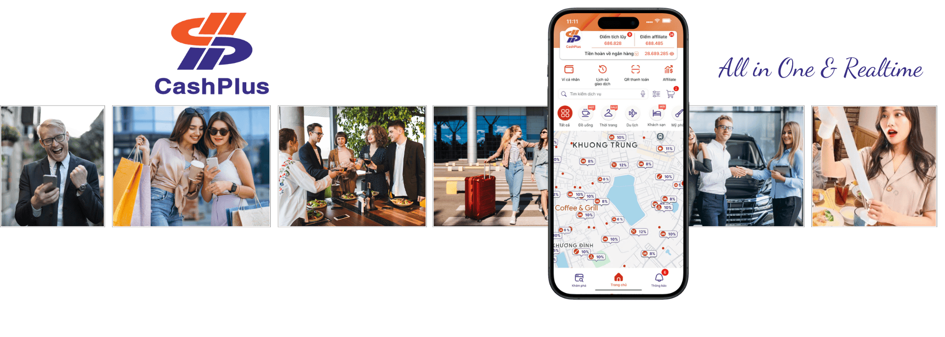 Banner nền tảng hoàn tiền CashPlus